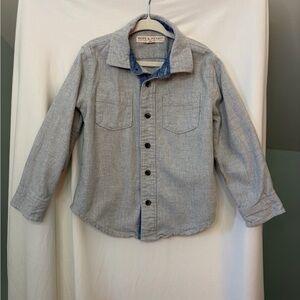 Hope & Henry Light Gray Button-Up Shirt Jacket